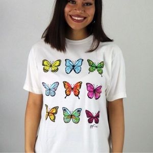Women’s NWT unisex fit XL Tultex Butterfly pptx artist tshirt